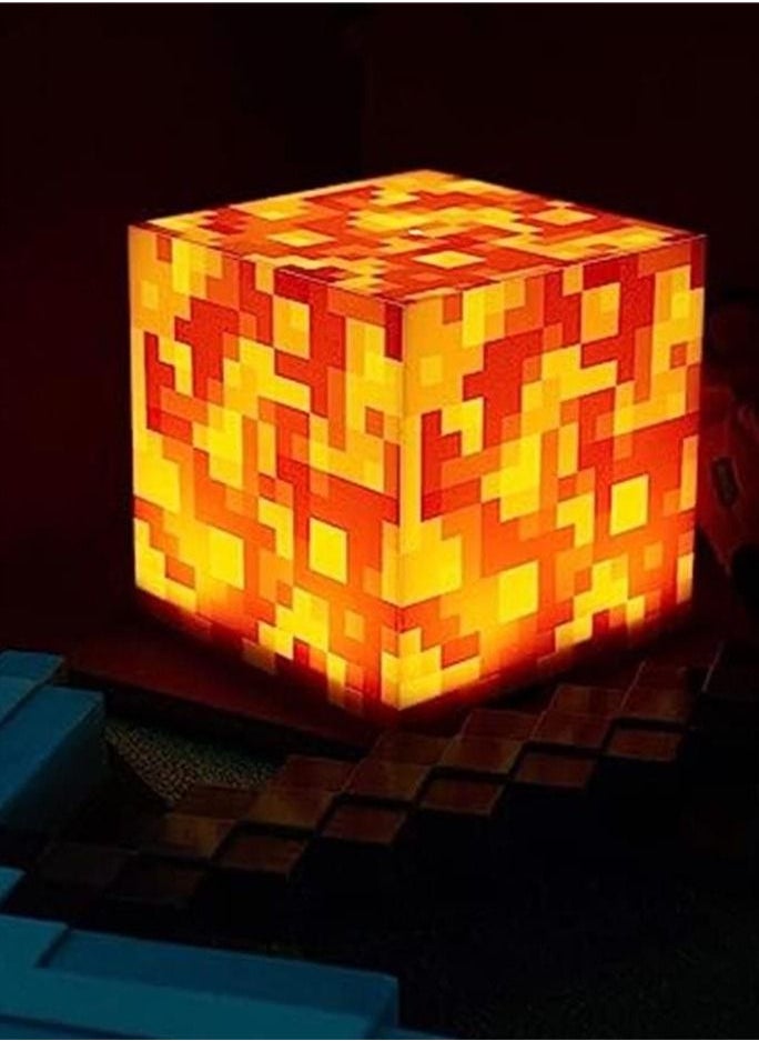Generic - Minecraft Lava Block LED Mood Light Lamp Mood Lighting USB  | Collectible Mood Lamp | White Mood Light LED Lava Block | 3 Inches Tall - Image 1