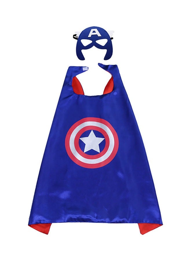 Brain Giggles Brain Giggles Captain America Cape Costume with Mask for Cosplay Birthday Party Dress up Role Play  - Image 1