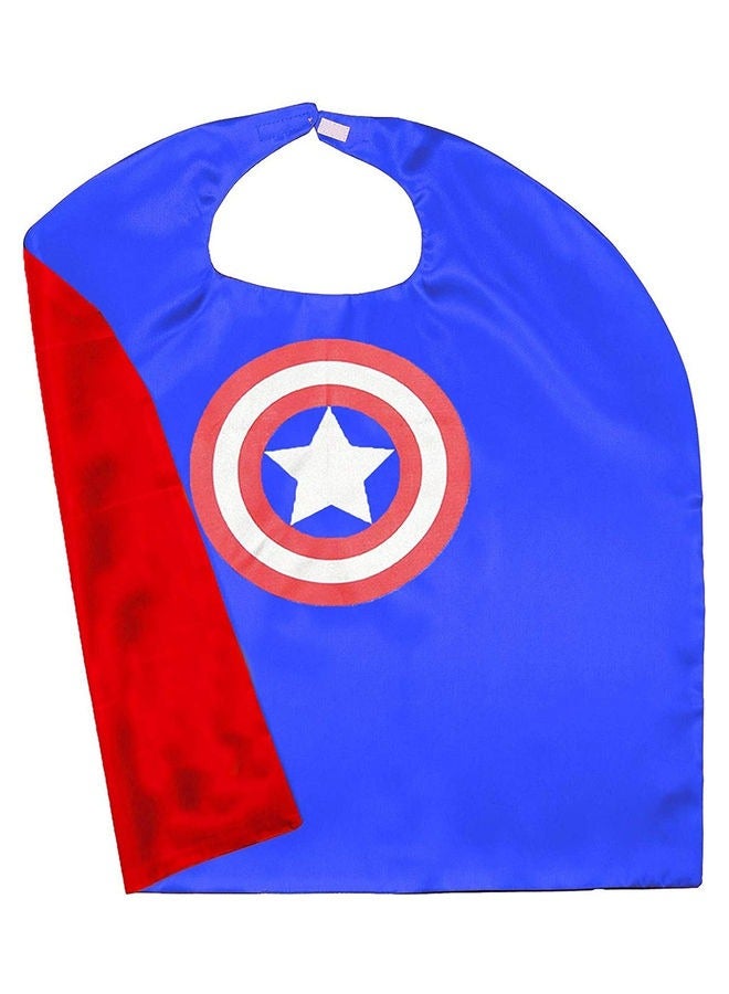 Brain Giggles Brain Giggles Captain America Cape Costume with Mask for Cosplay Birthday Party Dress up Role Play  - Image 2