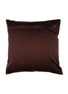 Kuber Industries Kuber Industries Cushion Cover | Pillow Covers for Sofa | Throw Cushion Cover | Dupion Polyester Cushion Covers | Center Lace Cushion Covers | Set of 5 | 16 Inch | Brown  - Image 5