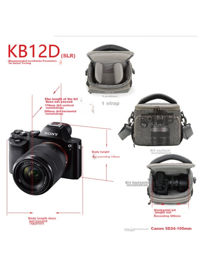 Saiteng حقيبة الكاميرا Statin Kb12d المتوافقة مع كاميرات DSLR والكاميرات عديمة المرآة، مناسبة لـ Canon وSony وNikon وموديلات DSLR الأخرى - Image 4