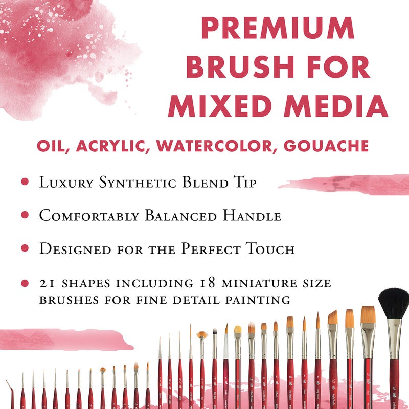 Princeton Princeton Velvetouch Short Handle Chisel Blender Paintbrush | Comfort is Ensured with Its Smooth, Signature Velvetouch Handle | Wooden Handle with Bright Head Type | Size -No 6  - Image 2