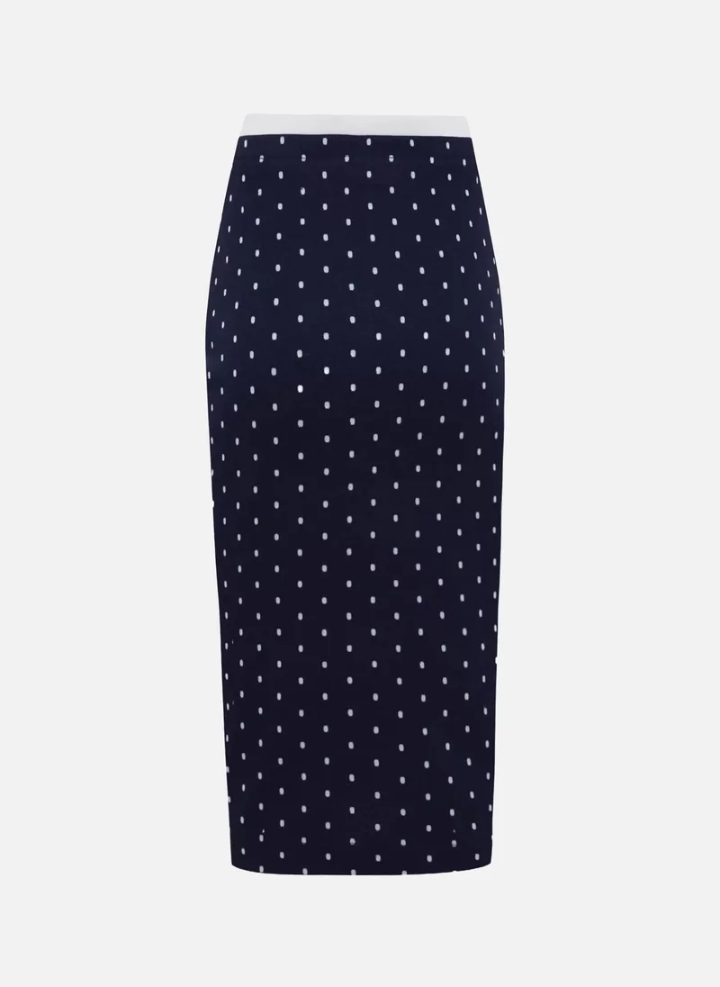 Lichi  Polka dot mini skirt with contrasting belt for Women | Best Price UAE