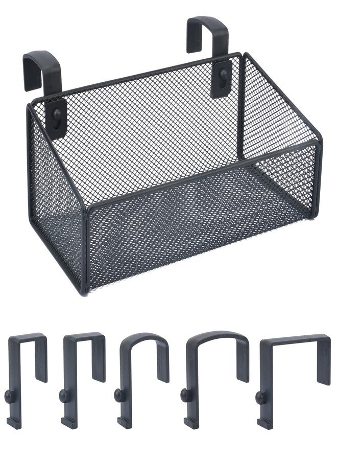 MATIMASU Bedside Caddy Hanging Storage Basket Beside Shelf Metal Organizer for Collage Dorm Bunk Bed,Hospital Bed,Baby Bed - Bedroom Essentials for Magazine,Remote Control,Phone,Drinks (Black) - Image 1