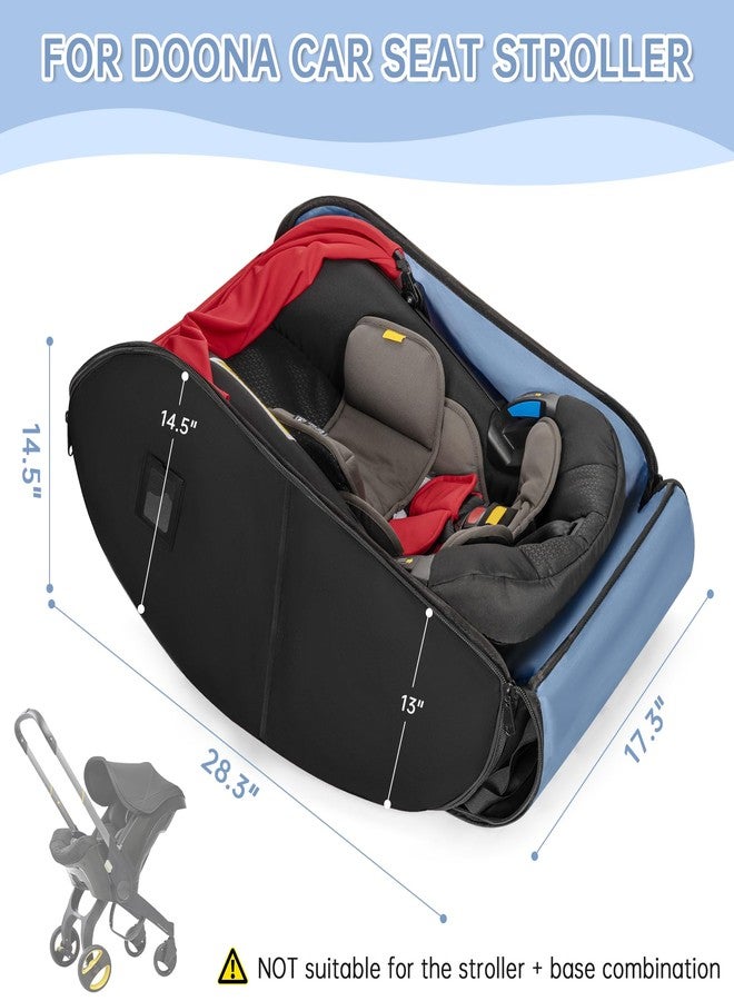 WELIDAY Padded Car Seat Travel Bag Compatible with Doona, Infant Car Seat Travel Bag, Foldable Car Seat Stroller Gate Check Bag for Airplane (Midnight Black) - Image 2