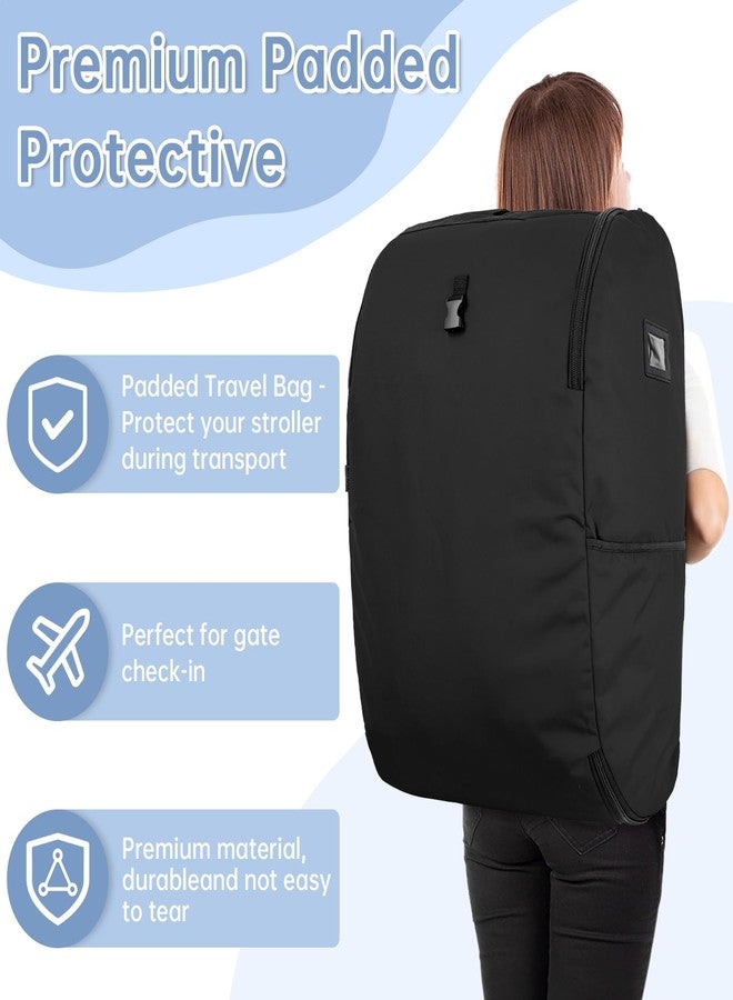 WELIDAY Padded Car Seat Travel Bag Compatible with Doona, Infant Car Seat Travel Bag, Foldable Car Seat Stroller Gate Check Bag for Airplane (Midnight Black) - Image 3
