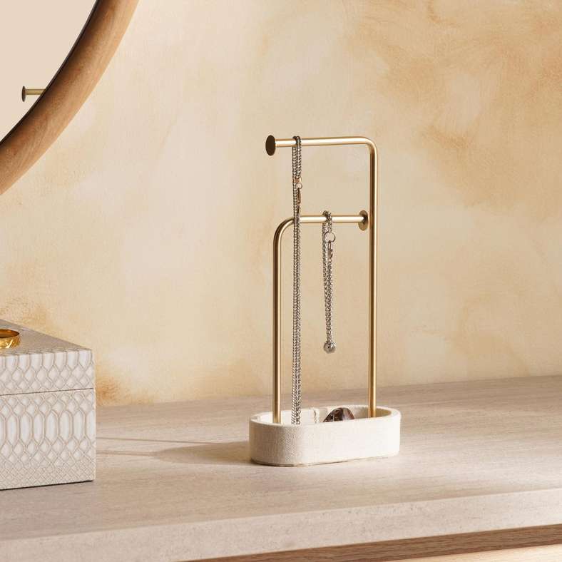 Pan Home Beige Earring Stand Holder for Women