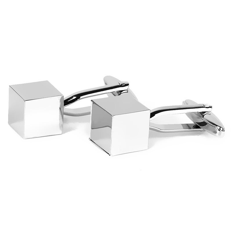 Pair of Men's Cube Shaped Stainless Steel Sleeves Buttons ( ) - Image 5