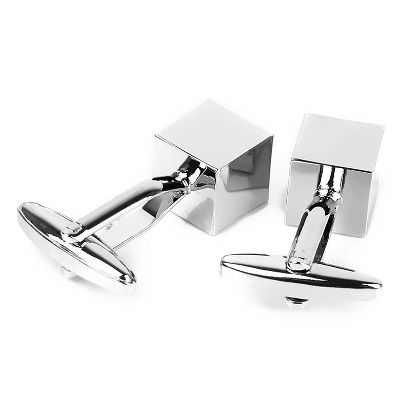 Pair of Men's Cube Shaped Stainless Steel Sleeves Buttons ( ) - Image 3
