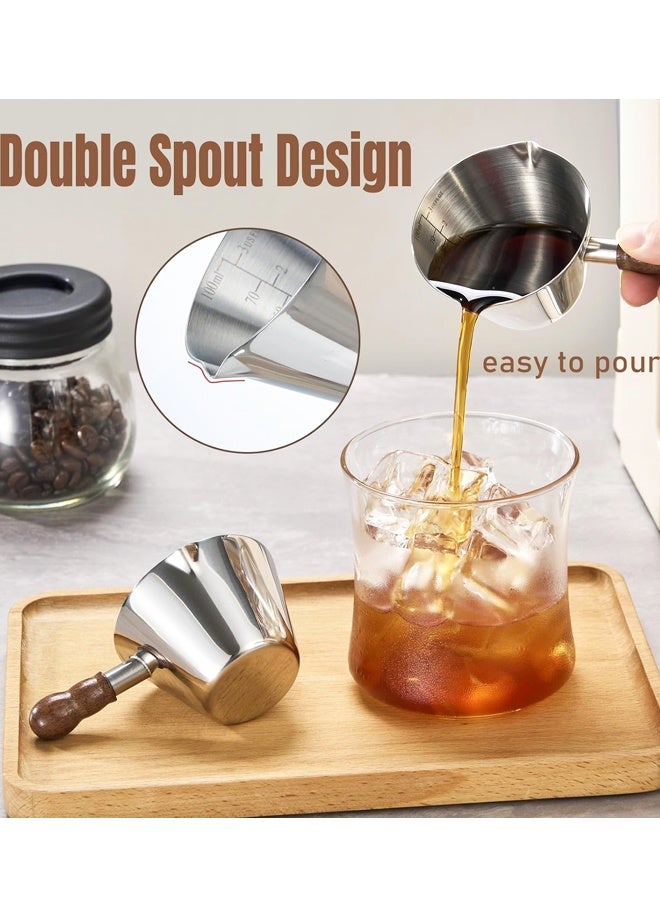 Stainless Steel Espresso Cups, 3.4oz Milk Frothing Measuring Pitcher - Image 4