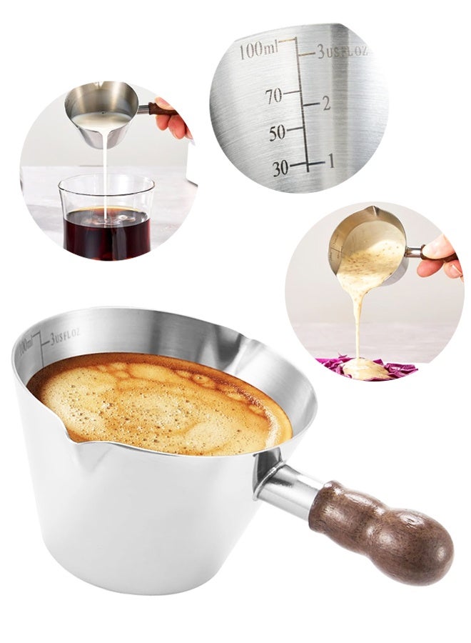 Stainless Steel Espresso Cups, 3.4oz Milk Frothing Measuring Pitcher - Image 1