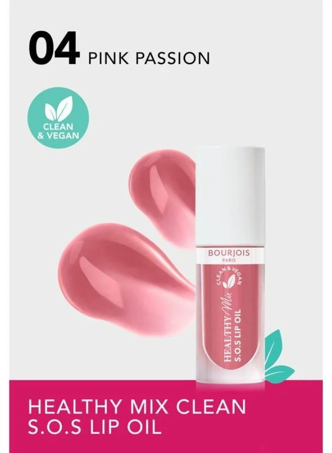 Bourjois Paris Healthy Mix Clean S.O.S Lip Oil - 04 - Pink Passion, 4.5ml