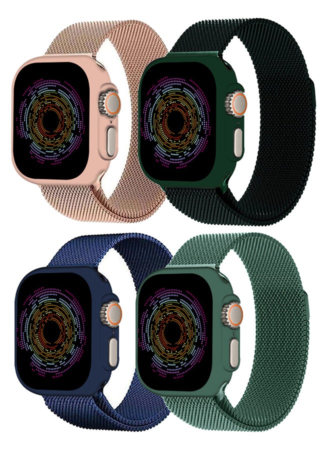 CATANES - 4 Pack Stainless Steel Milanese Loop Compatible with Apple Watch Band 42mm 44mm 45mm 49mm men and women Mesh Loop Magnetic Clasp Replacement for iWatch Bands Ultra2/Ultra/Series 9 8 7 SE 6 5 4 3 2 1 - Image 1
