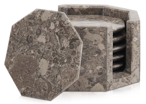 Marble Coasters Set of 6 Handmade 35 Inches with Holder Oceanic Coaster for Home  Office Desk Accessories for Coffee Tea  Cold Drinks  Elegant Coasters for Dining  Coffee Table Dcor