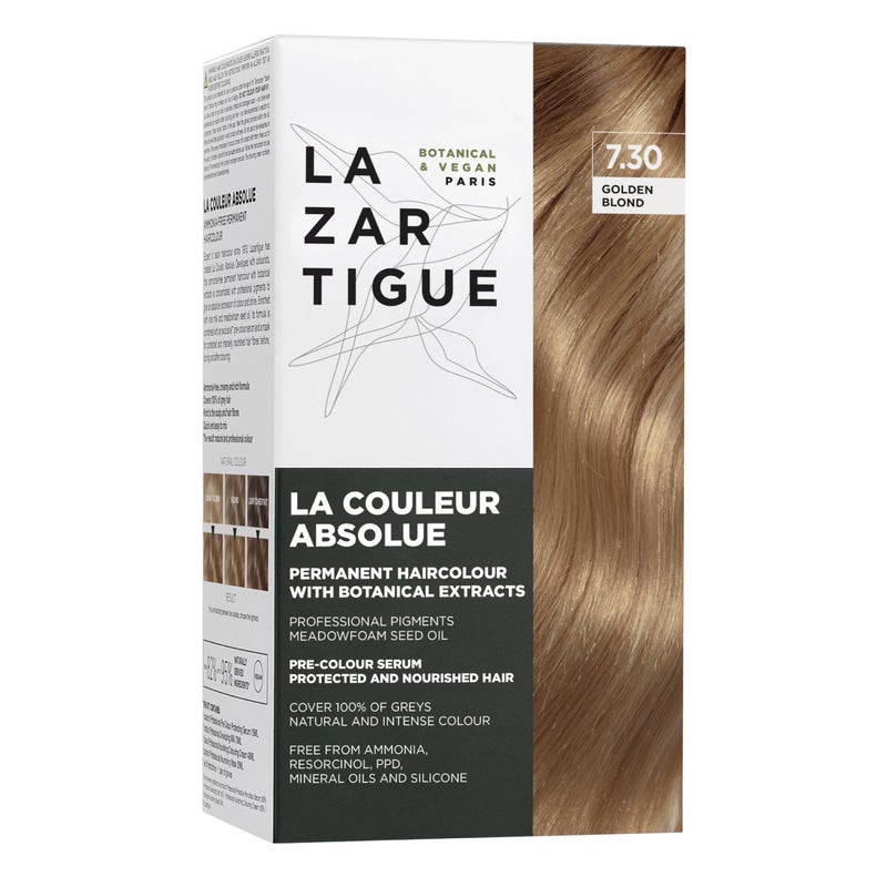 Lazartigue La Couleur Absolue, Permanent Hair Color with Botanical Extracts, Golden Blond, Coloring Kit, Vegan, Cruelty-Free, Ammonia-Free - Image 1