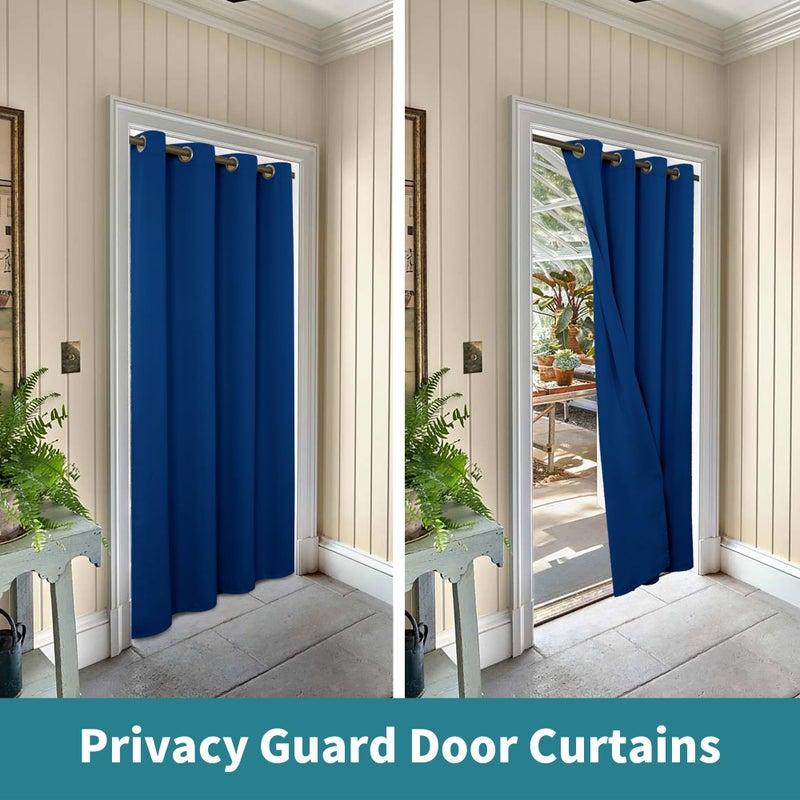 BGment Bgress Royal Blue Door Stain 80 بوصة الطول لخزانة غرفة نوم المدخل ستارة الخصوصية الحرارية معزولة معزولة - Image 4