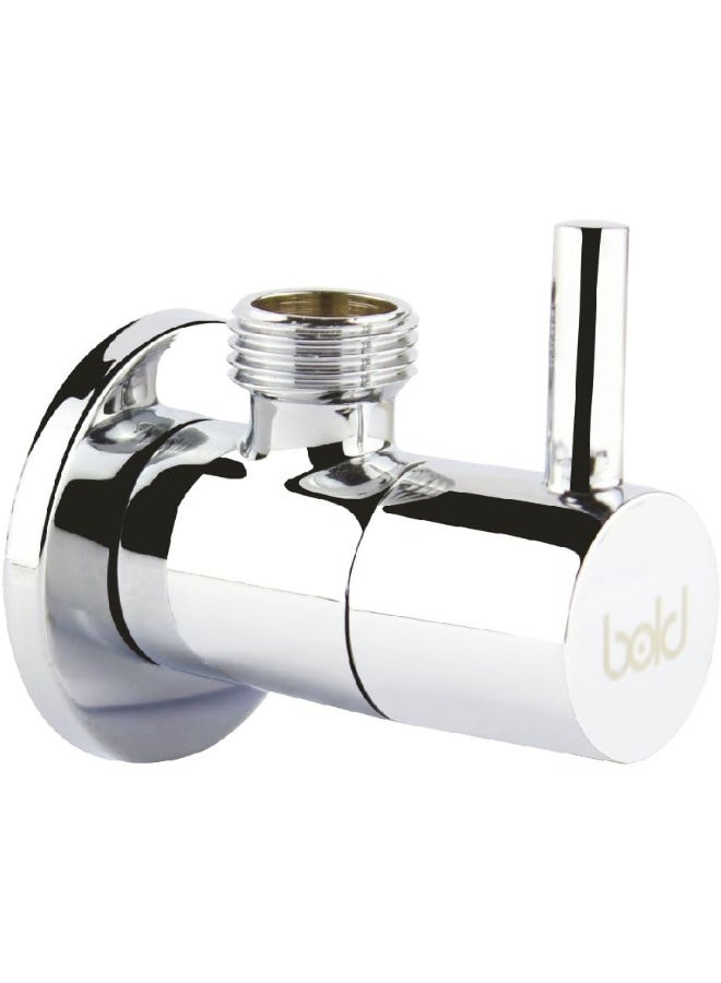 Bold Round Easy Handle Turn Angle Valve, 1/2 X Inch Size, Silver 105474 - Image 1