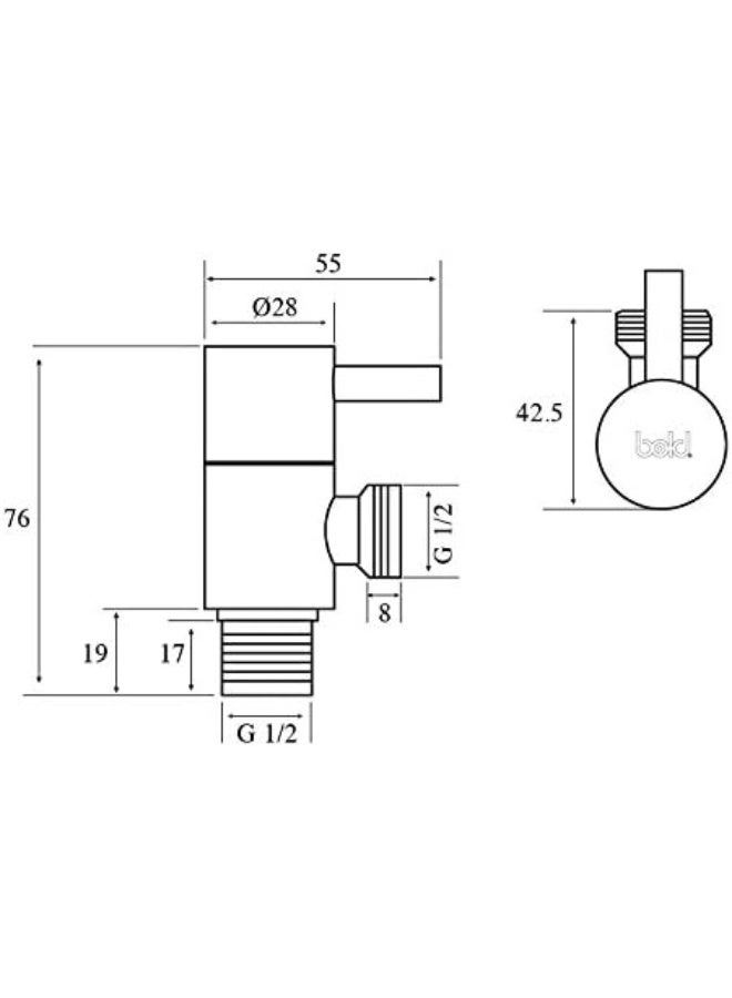 Bold Round Easy Handle Turn Angle Valve, 1/2 X Inch Size, Silver 105474 - Image 4