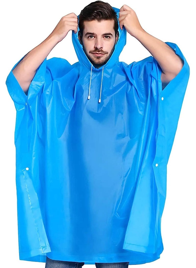 SYOSI Portable EVA Raincoats for Adults, Reusable Rain Ponchos with Hoods and Sleeves Lightweight Raincoats for Lightweight for Adults, Emergency, Camping - Image 2