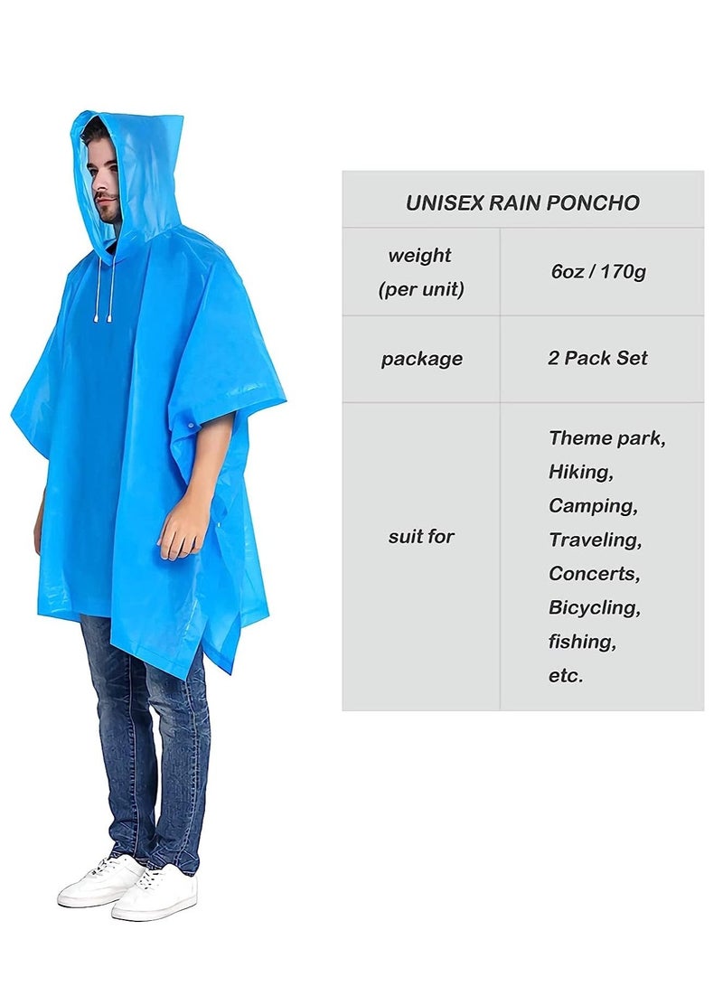 SYOSI Portable EVA Raincoats for Adults, Reusable Rain Ponchos with Hoods and Sleeves Lightweight Raincoats for Lightweight for Adults, Emergency, Camping - Image 4