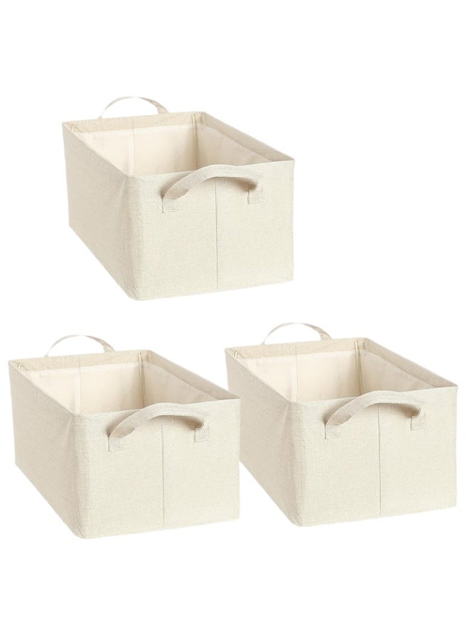 3pcs Wardrobe Clothes Organizer Foldable Closet Storage Organizer for Clothes Jeans Washable Closet Storage Boxes with Carrying Handles Cube Storage Bin for Home Bedroom Office - Image 1