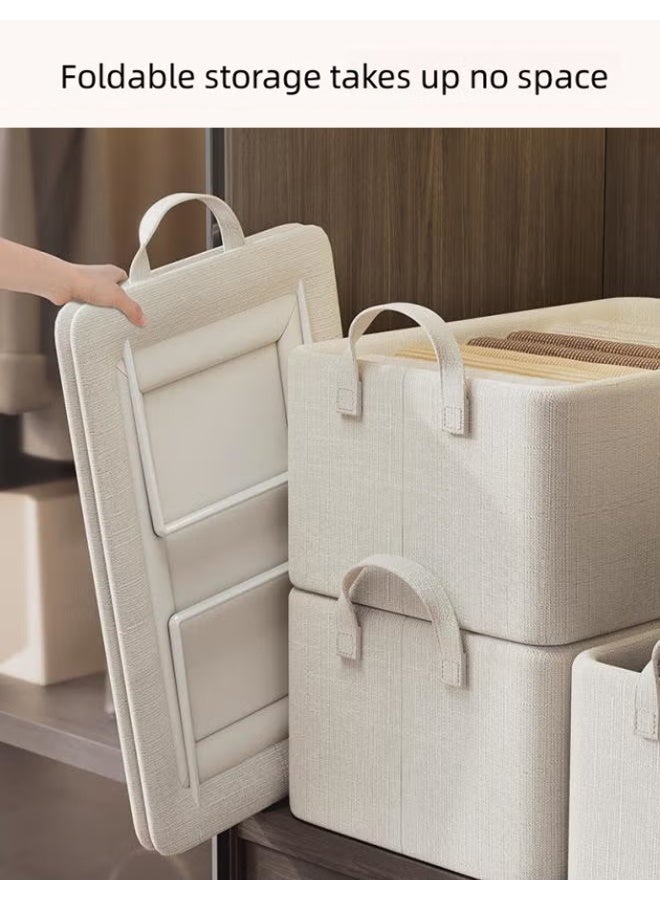 3pcs Wardrobe Clothes Organizer Foldable Closet Storage Organizer for Clothes Jeans Washable Closet Storage Boxes with Carrying Handles Cube Storage Bin for Home Bedroom Office - Image 5