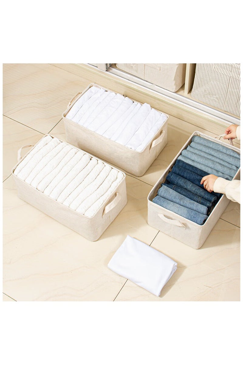 3pcs Wardrobe Clothes Organizer Foldable Closet Storage Organizer for Clothes Jeans Washable Closet Storage Boxes with Carrying Handles Cube Storage Bin for Home Bedroom Office - Image 3