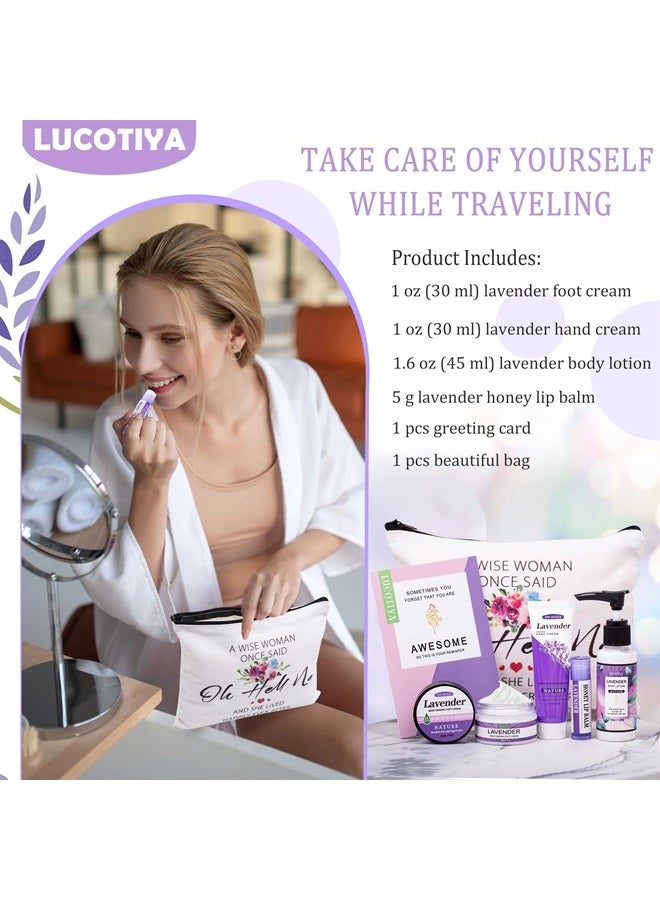 LUCOTIYA هدايا عيد الميلاد للنساء مجموعات هدايا لأفضل الأصدقاء مجموعة مستلزمات السفر للعناية الذاتية للنساء هدايا لأفضل الأصدقاء، الأم، المعلمة، الجدة هدايا اللافندر لها - Image 2