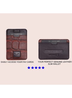 AL FASCINO Leather Credit Card Holder Leather Wallet For Men Slim Minimalist Front Pocket Slim Wallet For Men Leather Wallets For Men Wallets For Men Leather Original Rfid Wallet For Men  - Image 4
