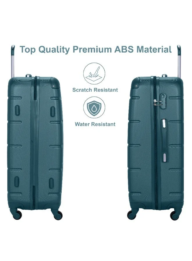 Senator Dark Teal Hard Case Travel Bag Trolley Luggage Set of 4 ABS Lightweight Suitcase with 4 Spinner Wheels A1012 Dark Teal  | Best Price UAE