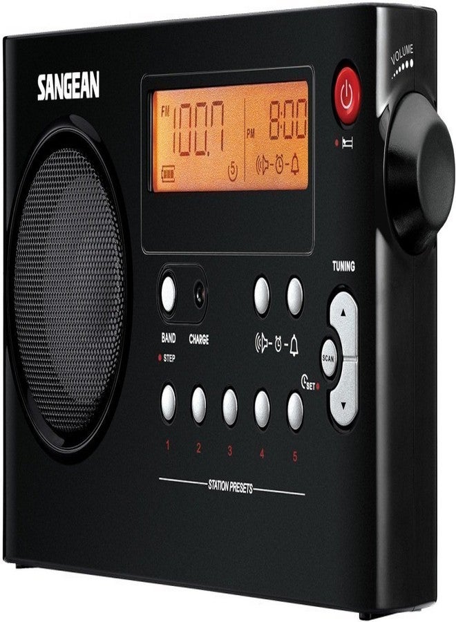 Sangean PR-D7BK FM/AM Compact Digital Tuning Portable Receiver, Black - Image 1