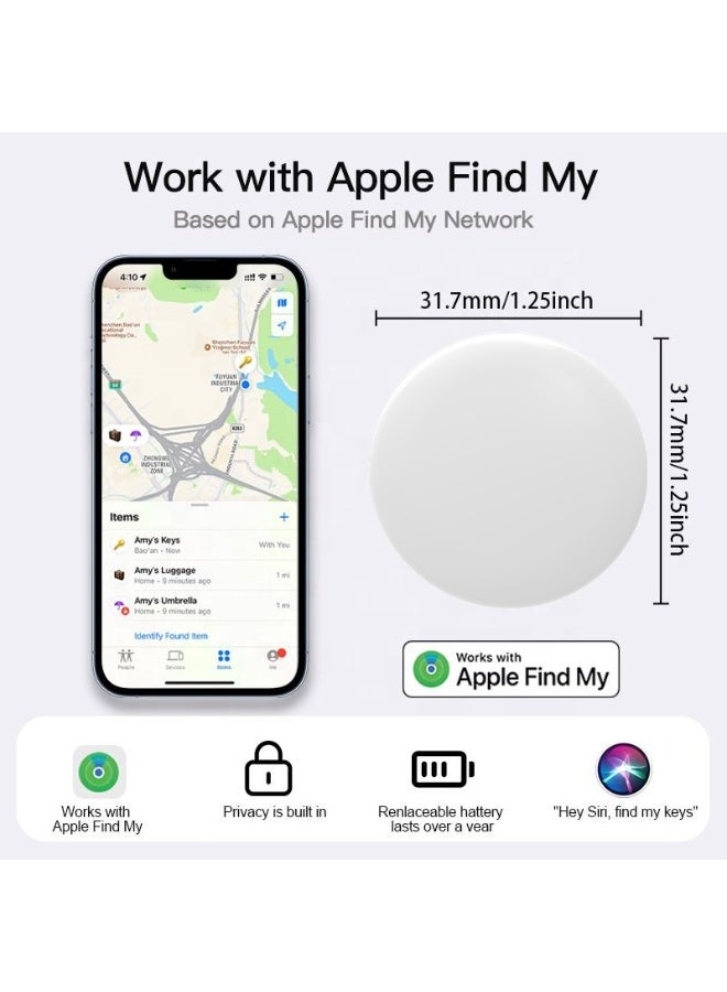 SIGood Bluetooth Smart Tracker Tag with Silicone Case, Compatible with Apple Find My App for iOS Only, Anti-Lost Item Finder Locator for Keys, Luggage, Bags, Pet Collars and Vehicles, White, 2 Pack - Image 2