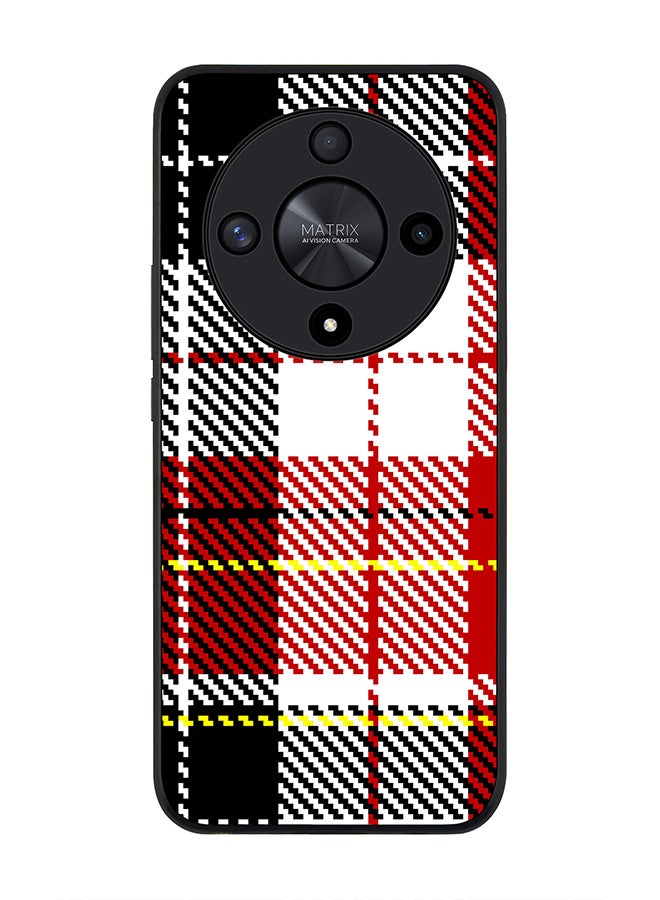 Stylizedd Rugged Black edge case for Honor X9b, Slim fit Soft Case Flexible Rubber Edges Anti Drop TPU Gel Thin Cover- English Flannel - Image 1