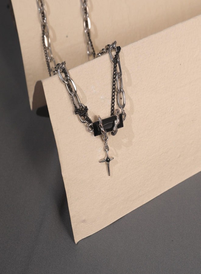 SALTY ALPHA Anti Tarnish Stainless Steel Rugged Black Locket Neck Chain for Men | Stylish Pendant Necklace | Jewellery Accessories for Boys | Minimal Jewelry | Gifts for Boyfriend & Husband | Marriage, Birthday | Gift for Valentine Day - Image 5