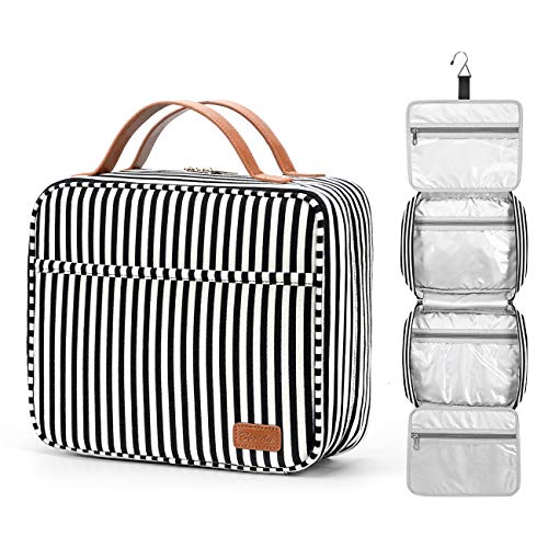 Bosidu Hanging Travel Toiletry Bag, Large Capacity Cosmetic Travel Toiletry Organizer for Women with 4 Compartments & 1 Sturdy Hook, Perfect for Daily Use/Christmas - Image 1