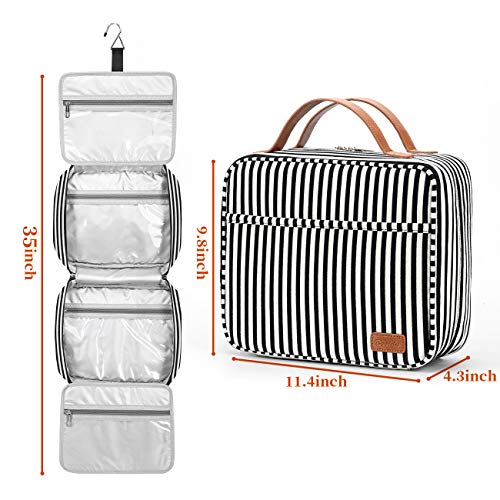 Bosidu Hanging Travel Toiletry Bag, Large Capacity Cosmetic Travel Toiletry Organizer for Women with 4 Compartments & 1 Sturdy Hook, Perfect for Daily Use/Christmas - Image 5