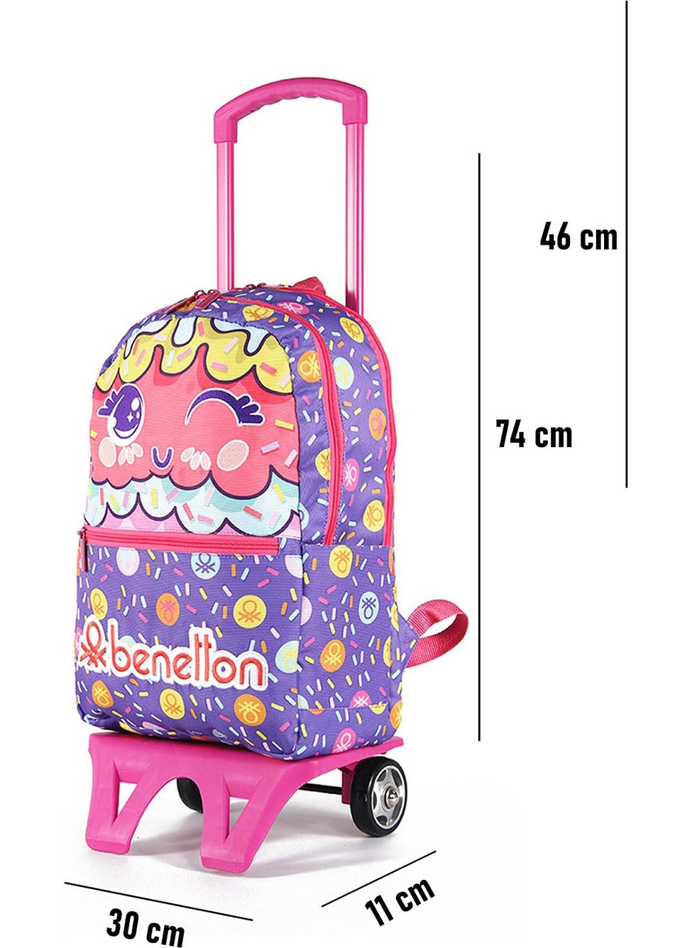 UNITED COLORS OF BENETTON . Primary School Bag With Trolley 03680  - Image 3