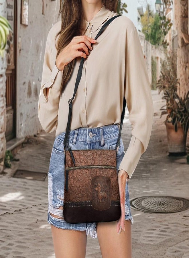 Wanzuoeng PU Leather Women's Crossbody Handbags Dachshund Dog Print Shoulder Satchel Purse Stylish Messenger Handbag with Shoulder Strap - Image 5