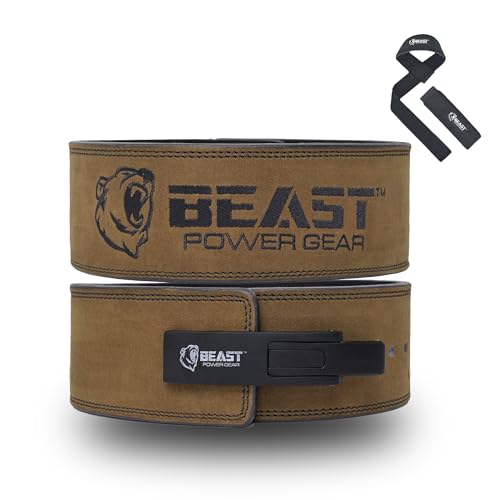 Beast Power Gear Weight Lifting Belt Lever Buckle 10MM 13MM Thick 4 Inches Free Strap Weightlifting Powerlifting Deadlifts Squats Men Women - Image 1