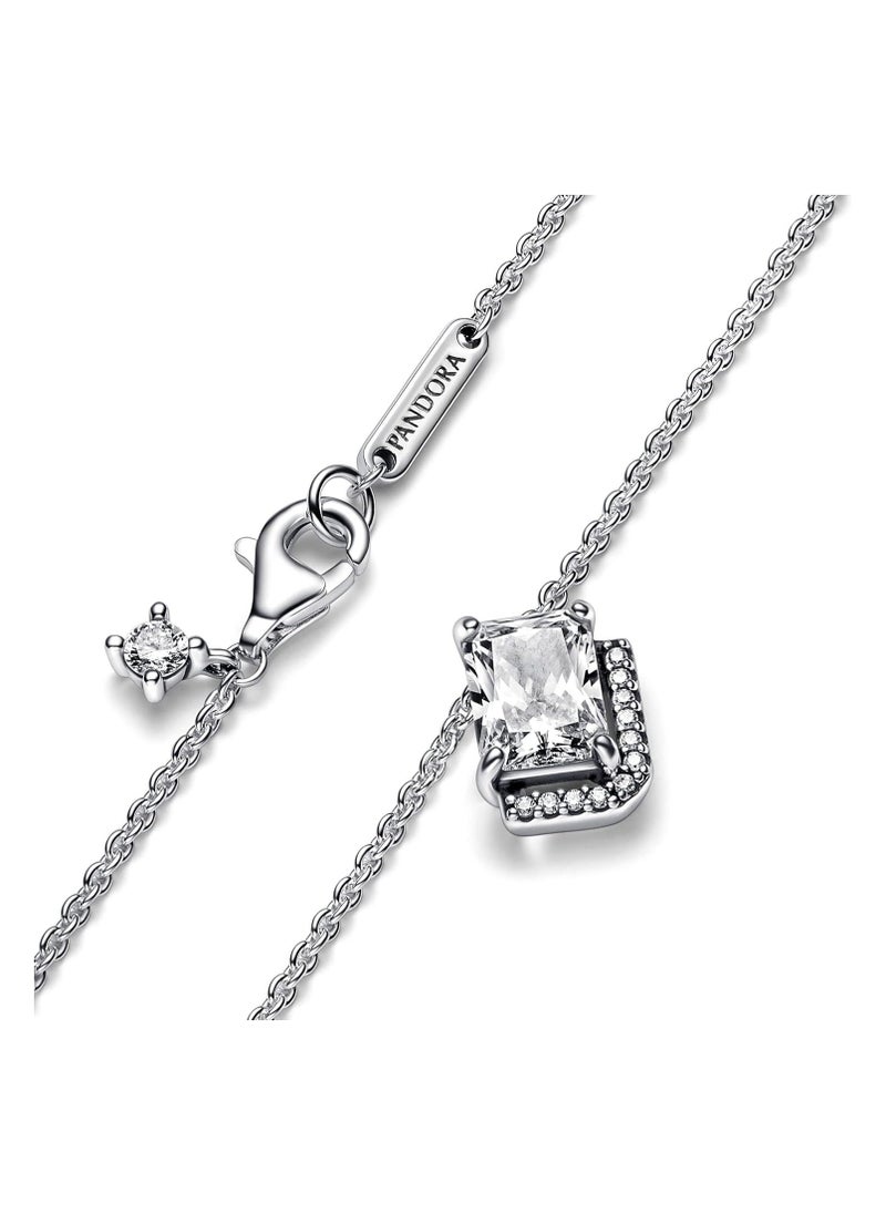 Pandora Violet - Pandora Rectangular Sparkling Halo Collier - Image 1