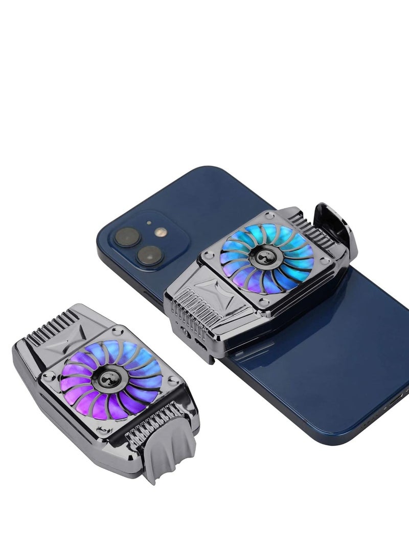 Cell Phone Cooler USB Rechargeable Mobile Phone Radiator for Playing Games Watching Videos with LED Light Cooler Controller Compatible for Universal iPhone Android Smartphone - Image 1