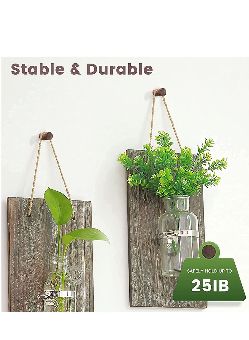 SOLARAE Natural Wooden Wall Hooks - Pack of 4 - Mounted Modern Hook - Handmade Decorative Coat Pegs - Minimalist for Hanging Hat Coats (Black Walnut Wood) - Image 5