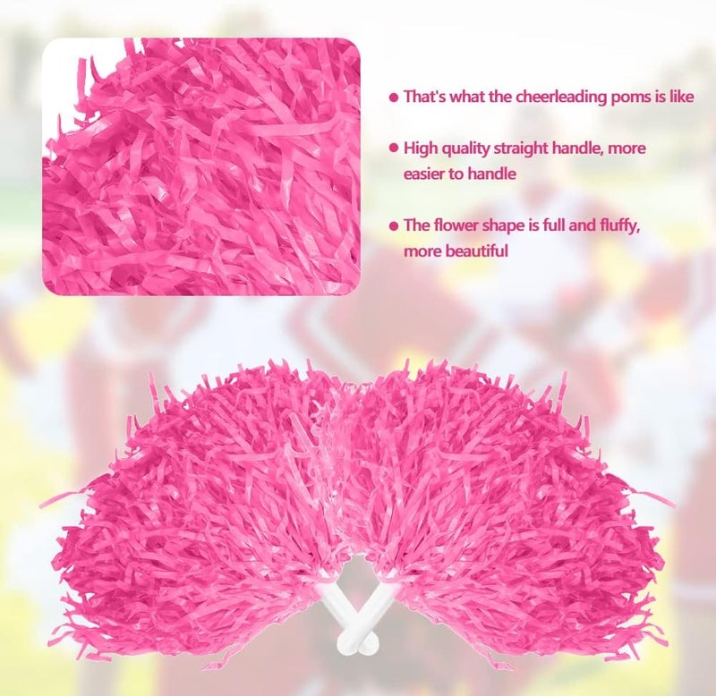 comfrt 2 Pcs Cheerleader Pom Poms for Sports Party Dance Accessory - Image 2