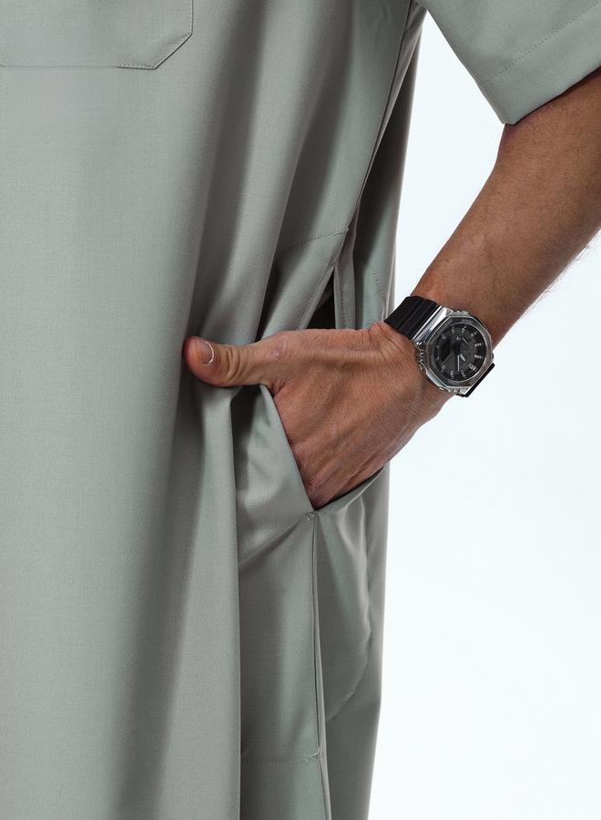 Take Two Men Henley Neck Button Placket Thobe - Image 5