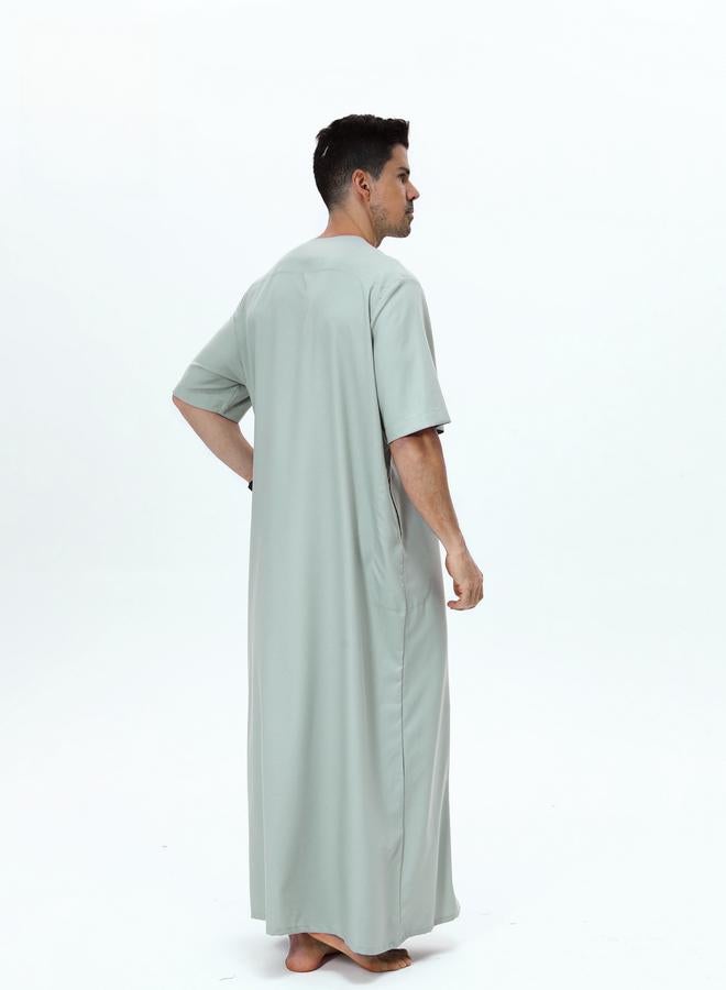 Take Two Men Henley Neck Button Placket Thobe - Image 3