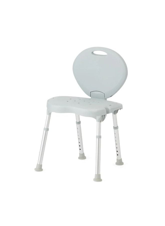 3W Healthcare 3W Shower Chair, Shower Chair with Backrest, Adjustable Height, Compact Shower Chair for Adults, Seniors, Handicap, Pregnant Women  - Image 1