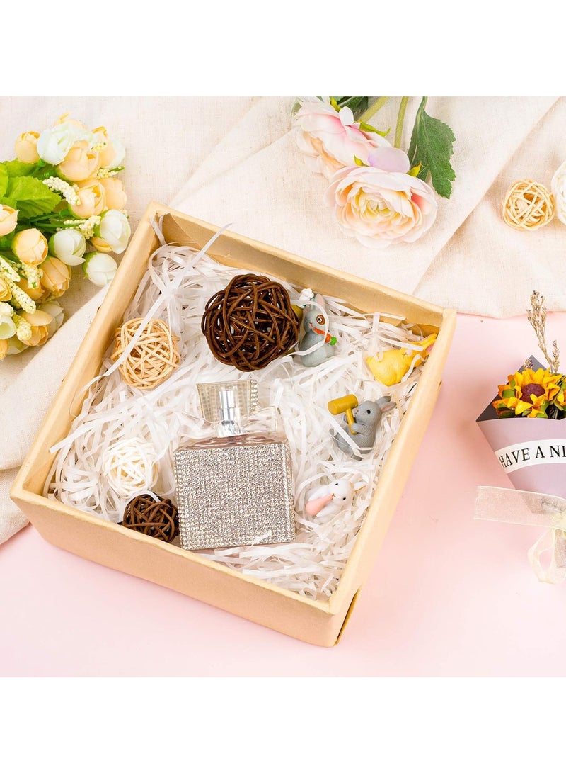 100 جرام حشو ورق رافيا – أبيض ورق مموج مقصوص لتغليف الهدايا والسلال والأعمال اليدوية - Image 3