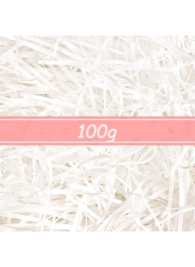 100 جرام حشو ورق رافيا – أبيض ورق مموج مقصوص لتغليف الهدايا والسلال والأعمال اليدوية - Image 2