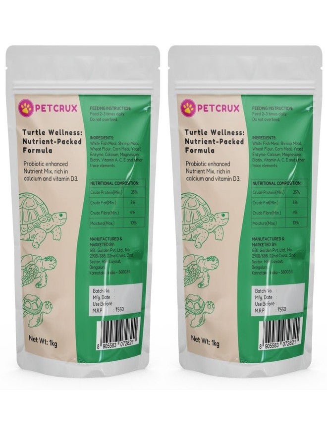 Petcrux Premium Pellet Turtle Food for All Life Stages Contains Fish,1Kg (Buy 1 Get 1 Free) - Image 1
