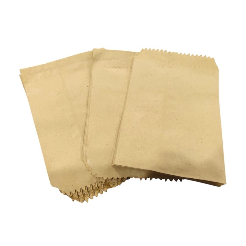 GLOBEADO Brown Paper Cover Fold Top Eco Friendly Food Grade Paper Bags For Packing Carry Bags Grocery Take Away Craft Paper Multiple Size 425 X 6 INCHES 200 count - Image 1